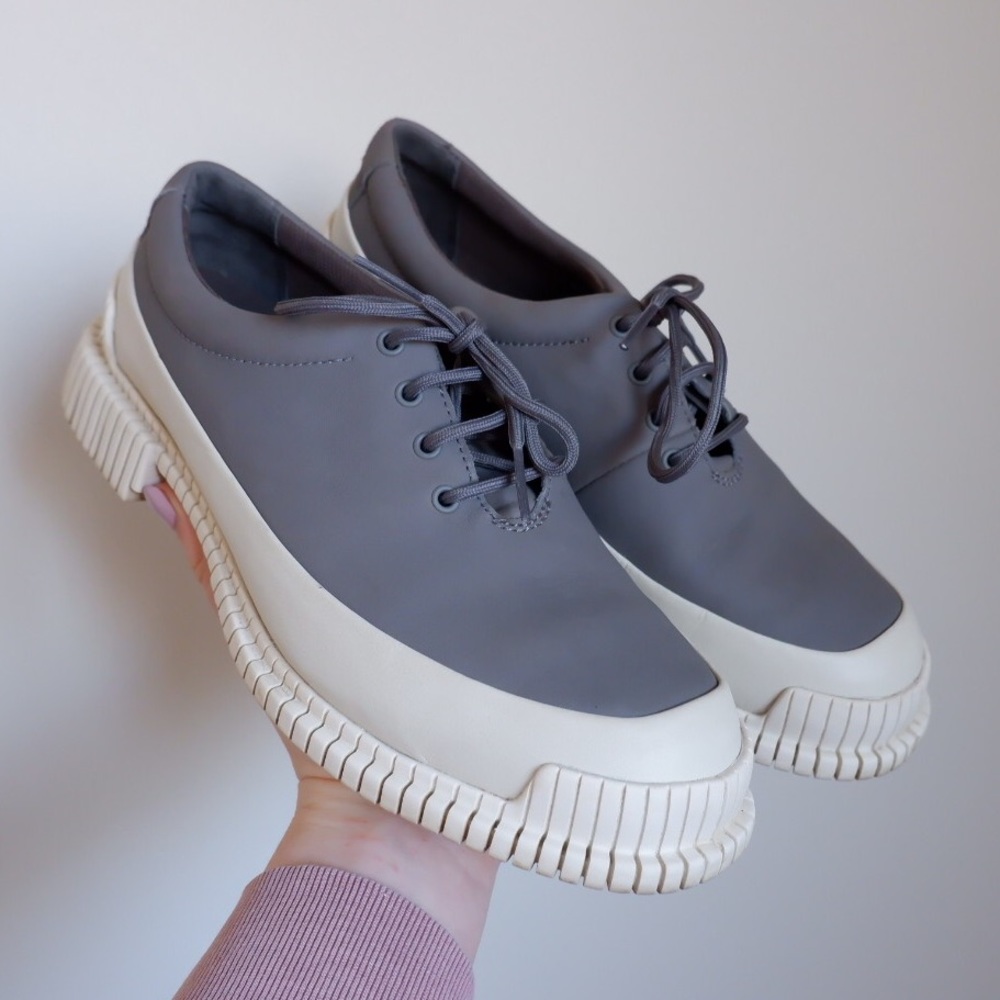 Camper Gray and Cream Flats